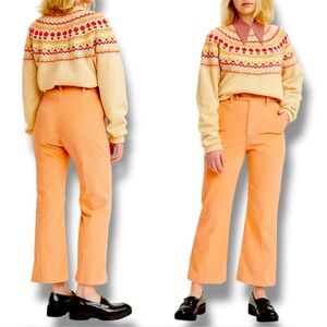Levis Corduroy Flare Trousers High Rise Orange Retro Size 6/28